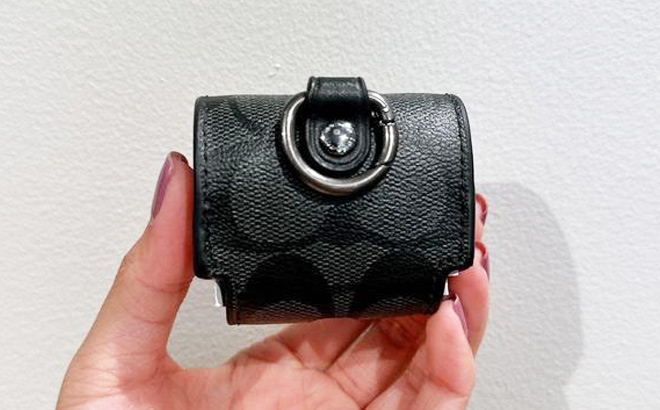 Coach Outlet Large Wireless Earbud Case In Signature Canvas Coach Outlet Large Wireless Earbud Case In Signature Canvas