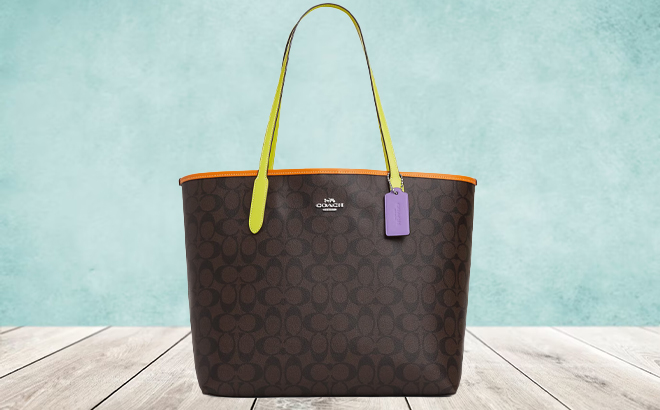 Coach Outlet Colorblock City Tote in Signature Canvas on a Table