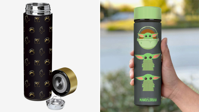 Controller Gear Super Mario and The Mandalorian Insulated Water Bottle