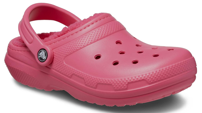 Crocs Classic Pink Lined Clog on White Background