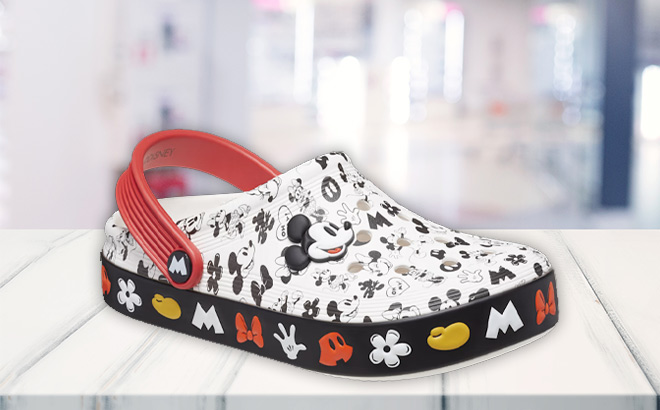 Crocs Toddler Mickey Off Court Clog on the Table