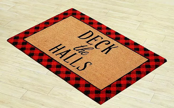 Deck the Halls Doormat on the Floor
