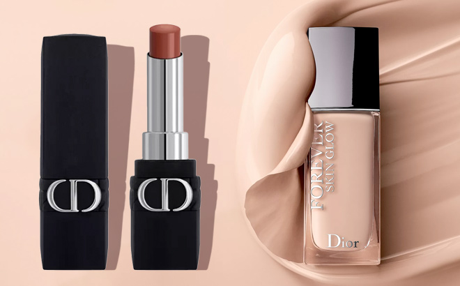 Dior Rouge Dior Forever Transfer Proof Lipstick and Forever Skin Glow Hydrating Foundation SPF 15