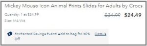 Disney Crocs Mickey Mouse Icon Animal Prints Slides Checkout Summary
