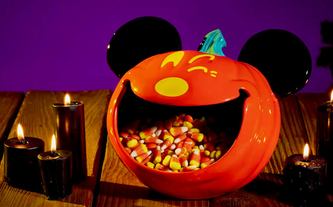Disney Mickey Mouse Jack o Lantern Halloween Candy Bowl