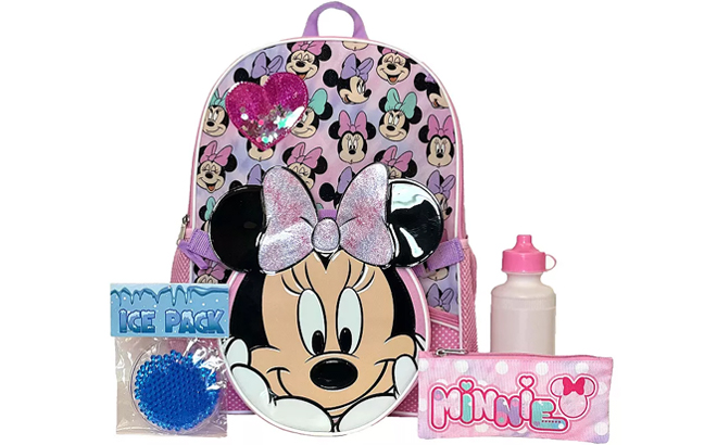 Disney Minnie Mouse 5 Piece Kids Backpack Set Disney Minnie Mouse 5 Piece Kids Backpack Set