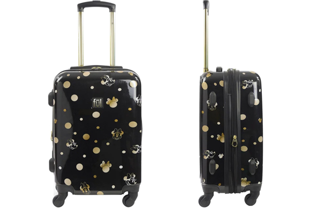 Disney Minnie Mouse Black Golden 21 Inch Spinner Luggage