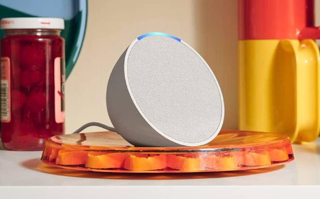 Echo Pop Smart Speaker in Glacier White Color