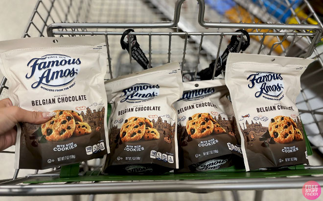 Famous Amos Cookies in a Cart