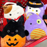Four Halloween Squishmallows Trick or Treat Pails Inside Target Cart