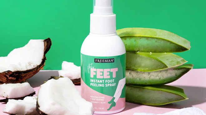Freeman Instant Peeling 4 Ounce Foot Spray with Coconut and Aloe Vera on the Sides
