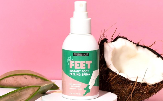 Freeman Instant Peeling Foot Spray with Coconut and Aloe Vera on the Sides
