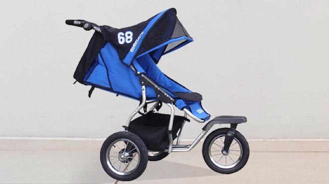 Front Swivel Single Jogging Stroller Blue Color