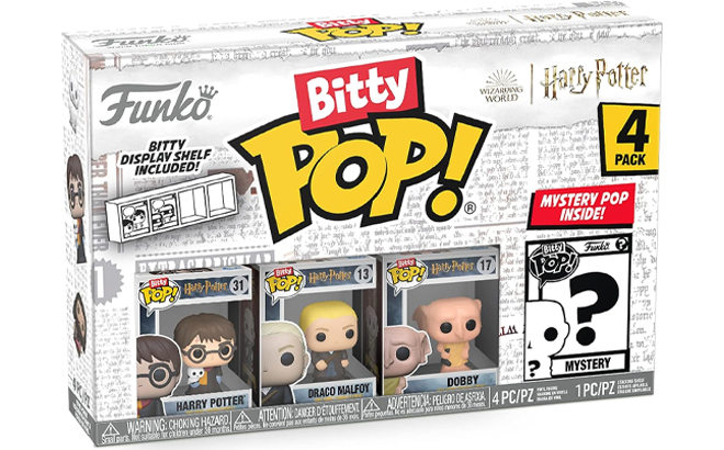 Funko Bitty POP Harry Potter Mini Collectible Toys 4 Pack with Harry Draco and Dobby
