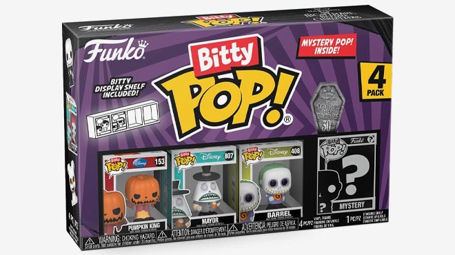 Funko Bitty POP Nightmare Before Christmas Mini Collectible Toys with Pumpkin King Mayor Barrel and Mystery Figure