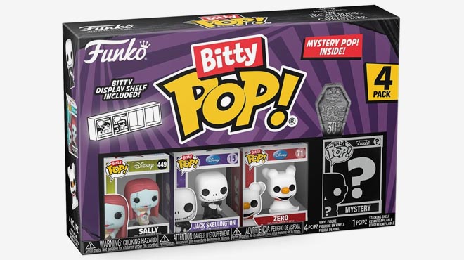 Funko Bitty POP Nightmare Before Christmas Mini Collectible Toys with Sally Jack Skellington Zero and Mystery Figure