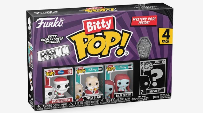 Funko Bitty POP Nightmare Before Christmas Mini Collectible Toys with Santa Jack Sandy Claws Vampire Teddy with Duck and Mystery Figure