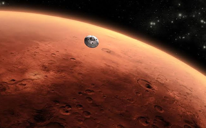 Glimpse of the Planet Mars in Space