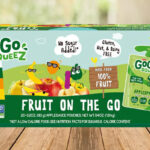 GoGo SqueeZ 20 Count Apple Mango Banana Variety Pack on a Table