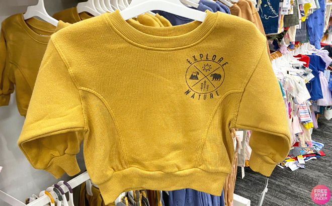 Grayson Mini Yellow Toddler Boys Fleece Crewneck Sweatshirt