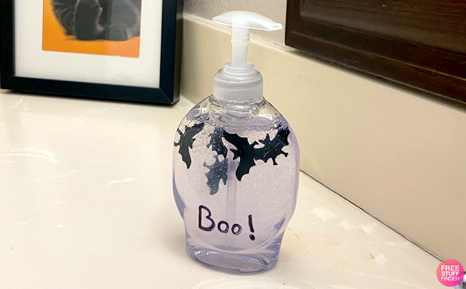 Halloween Bat Hand Soap in a Bathroom