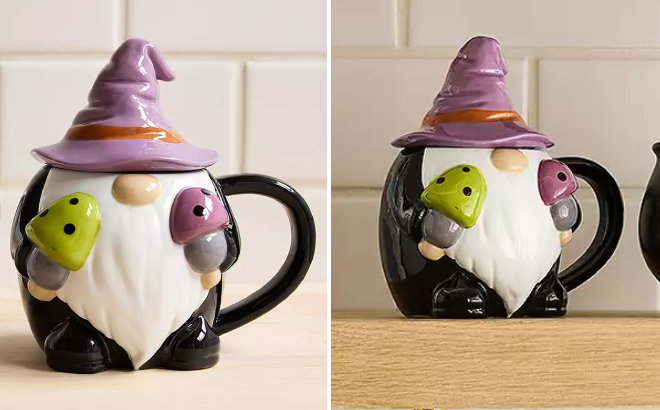 Halloween Figural Gnome Mug with Lid
