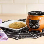 Halloween Glitter Spiderweb Placemat on a Countertop