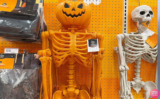 Hyde & EEK! Boutique 60-Inch Posable Pumpkin Skeleton Halloween Decorative Mannequin