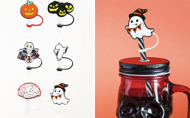 Halloween Straw Covers Cap 6 Pack