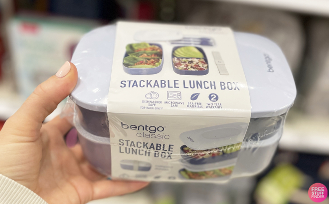 Hand Holding Bentgo Classic Stackable Bento Lunch Box Container