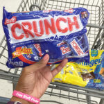 Hand Holding Cruch Chocolate Bars Fun Size Bag at Walgreens