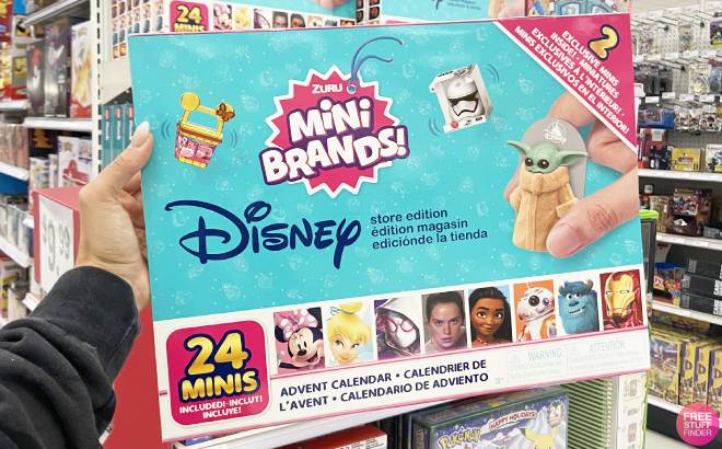 Hand Holding Disney Mini Brands 2023 Advent Calendar