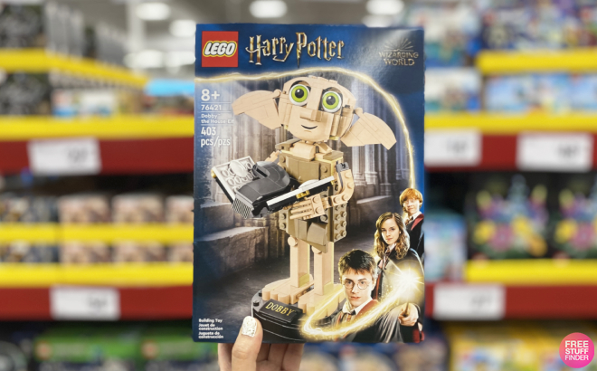 Hand Holding LEGO Harry Potter Dobby the House Elf Building Set