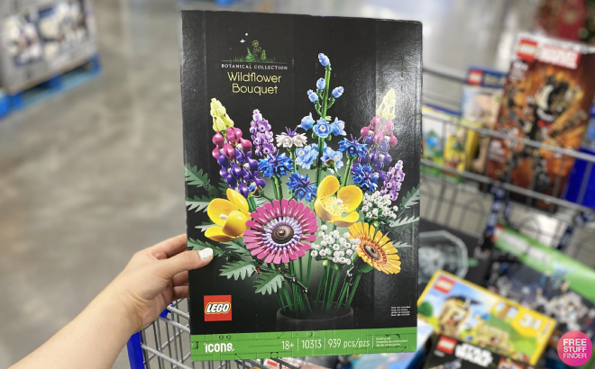 Hand Holding LEGO Icons Wildflower Bouquet Building Set