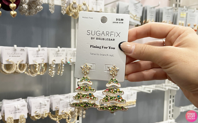 Hand Holding Sugarfix by Baublebar Pining for You Earrings