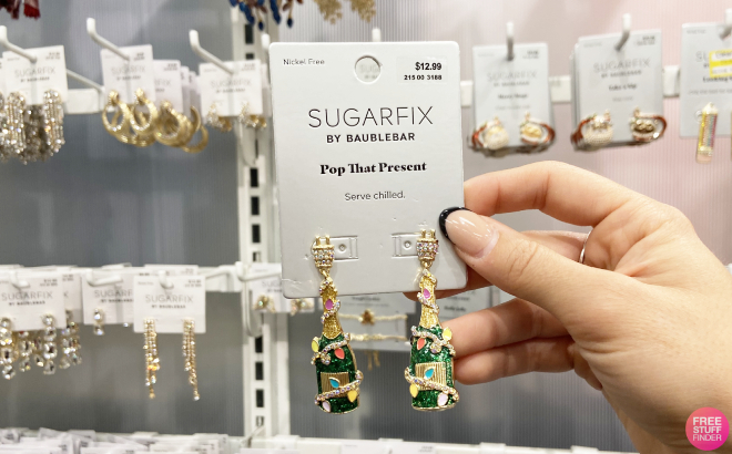 Hand Holding Sugarfix by Baublebar Pop That Present Earrings