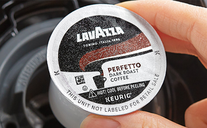 Hand Holding a Lavazza Perfetto K Cup