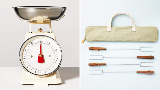 Hearth & Hand with Magnolia Kitchen Scale and Grilling Skewers with Canvas Bag
