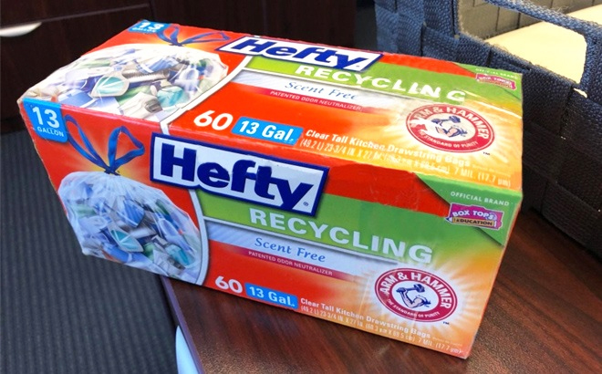 Hefty Recycling Bags Clear On The Table