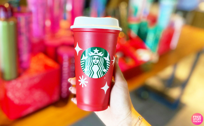 Holding a Starbucks Red Cup