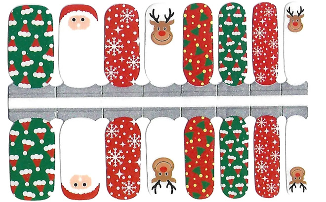 Holiday Nail Wraps Gift Set on a Plain Background
