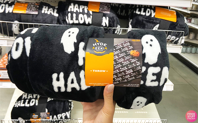 Hyde EEK Botique Happy Halloween Printed Plush Throw Blanket