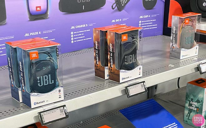 JBL Clip 4 Portable Bluetooth Speaker in shelf