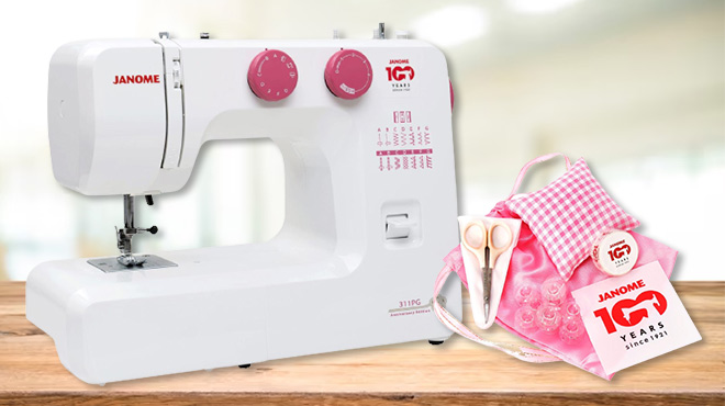 Janome Mechanical Sewing Machine with 100th Anniversary Kit