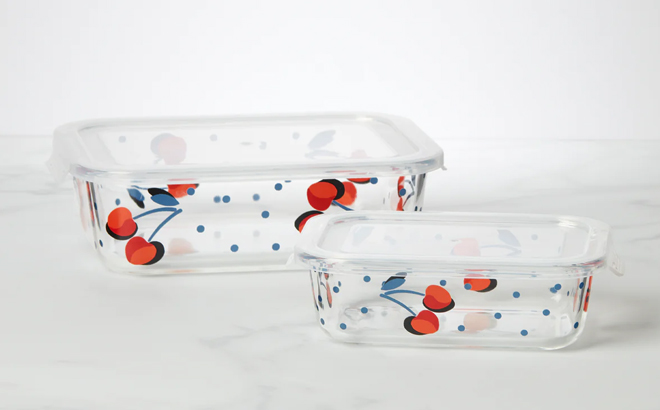 Kate Spade Vintage Cherry Dot Rectangular Food Storage Set Kate Spade Vintage Cherry Dot Rectangular Food Storage Set