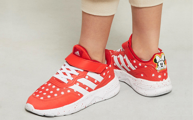 Kid Wearing Adidas Nebzed X Disney Minnie Mouse Shoes