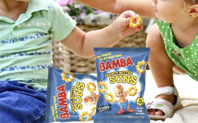 Kids are Eating a Bamba peanut Butter Suns 4 oz