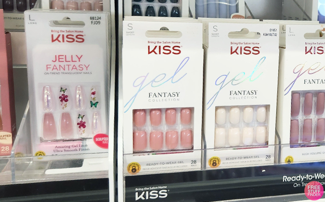 Kiss Gel Nail Polish Fantasy Collection in Nude Pink on a Shelf