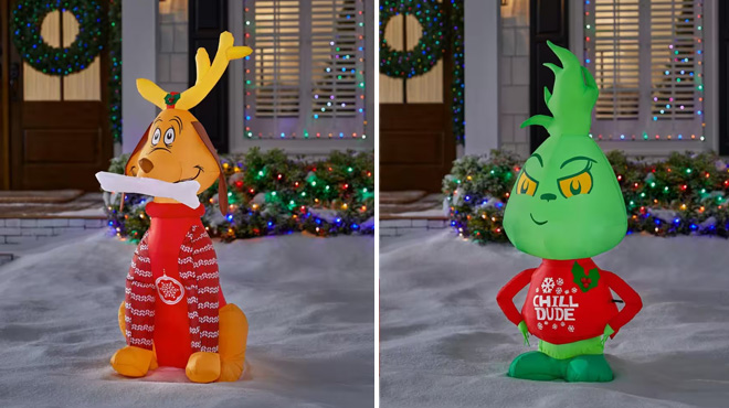 LED Max and Grinch Inflatable
