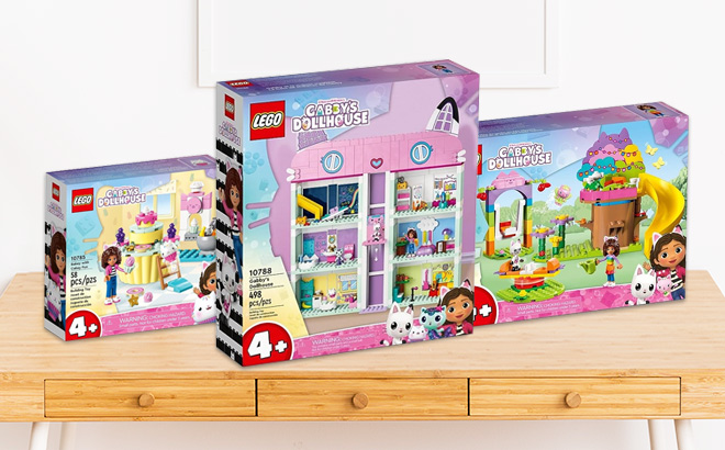 LEGO Gabbys Dollhouse Sets Boxes On Table